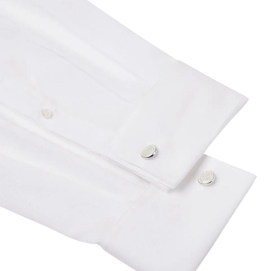 Corneliani Code White Dinner Shirt for Men - Elegant Formal Wear for Weddings, Business Events & Evening Parties