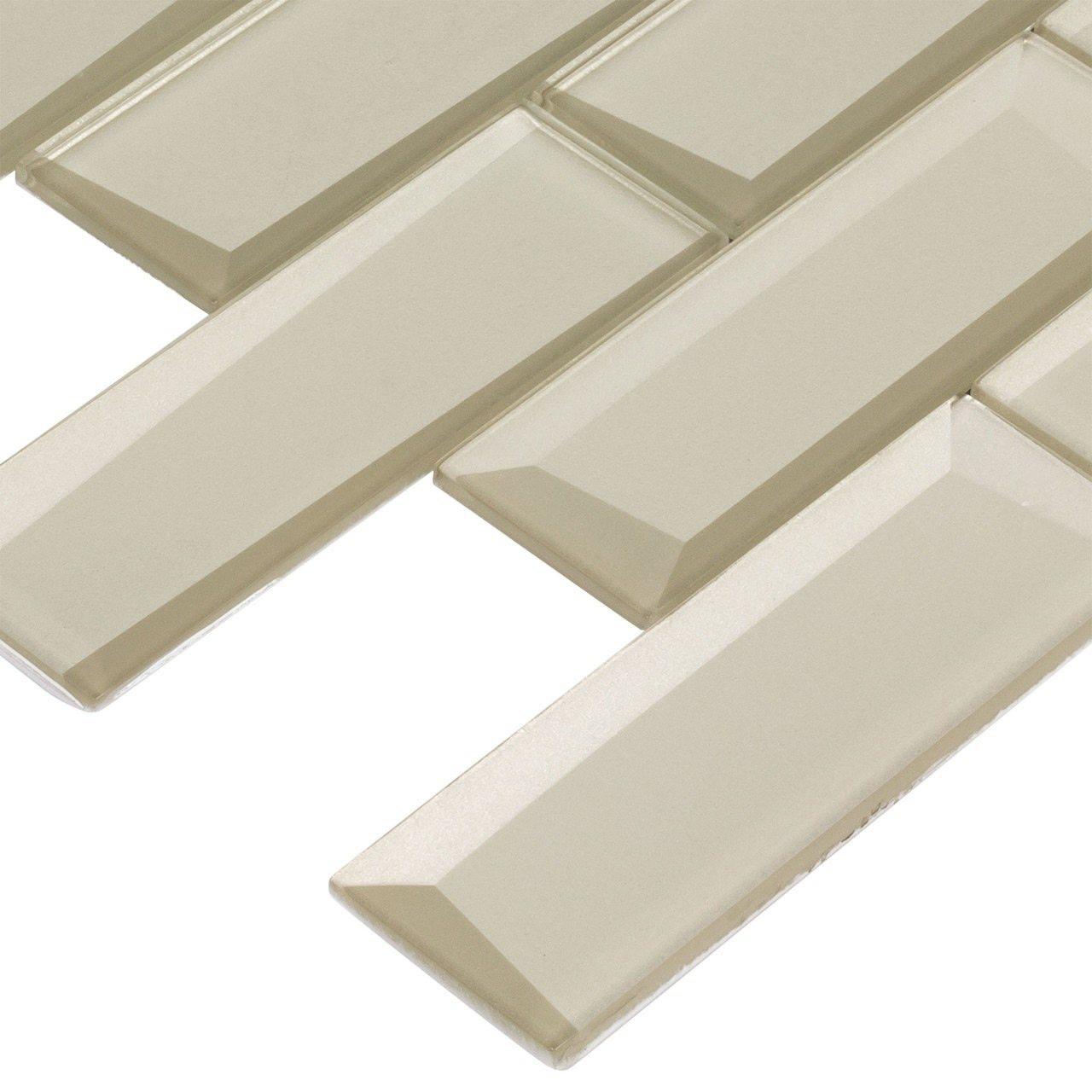 Champagne 2x6 Glass Wall Tile - Premium Mosaic Backsplash for Kitchen & Bathroom