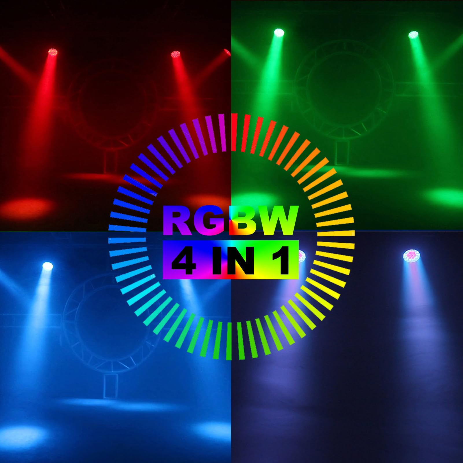 SHEHDS 19x15W RGBW 4-in-1 Moving Head LED Light - Beam/Wash/Zoom Effects, DMX512 & Sound Control for DJ Stage Lighting - Perfect for Parties, Weddings, Nightclubs & Professional Events (1 Pack)