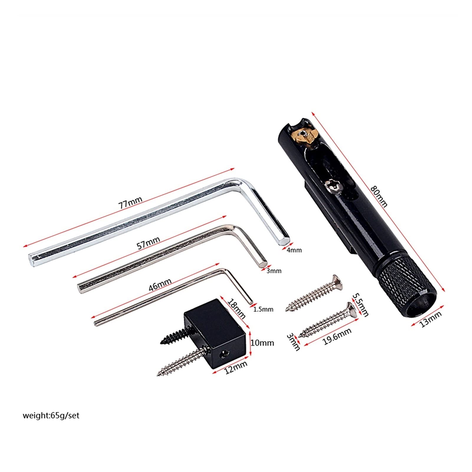 Single Headless Guitar Bass Bridge Fanned Fret - Fixed Brass Fan Bridge for 4/5/6/7/8/9 String Electric Bass Guitar Bridge System (6 Strings) - Perfect for Custom Guitar Builds & Upgrades