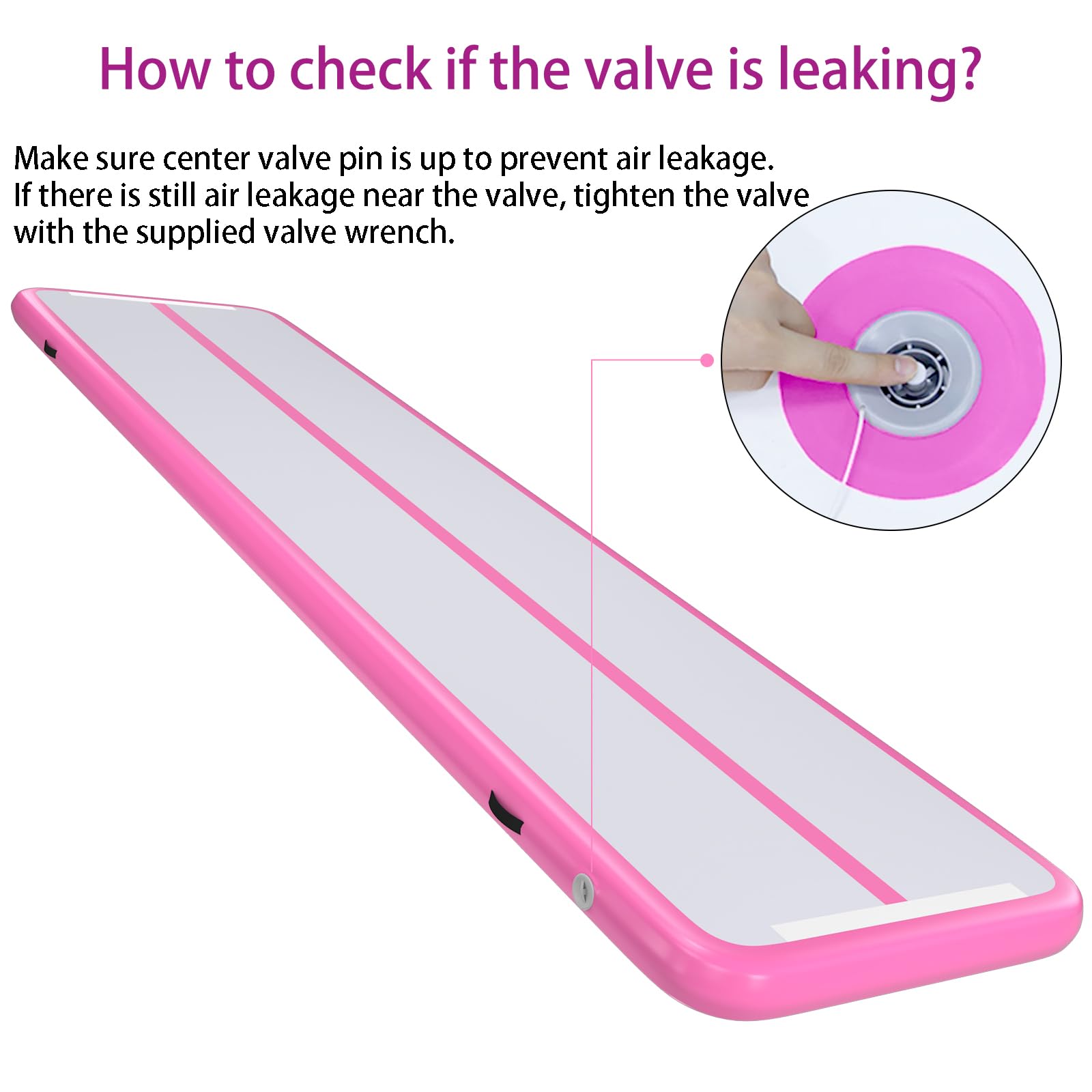 10ft 13ft 16ft 20ft Inflatable Air Gymnastics Mat - Pink & Purple Tumbling Mats with Electric Pump | 4 Inch Thick for Home Gym, Yoga, Training, Outdoor & Water Activities | Perfect for Kids Play, Gymnastics Practice & Backyard Fun