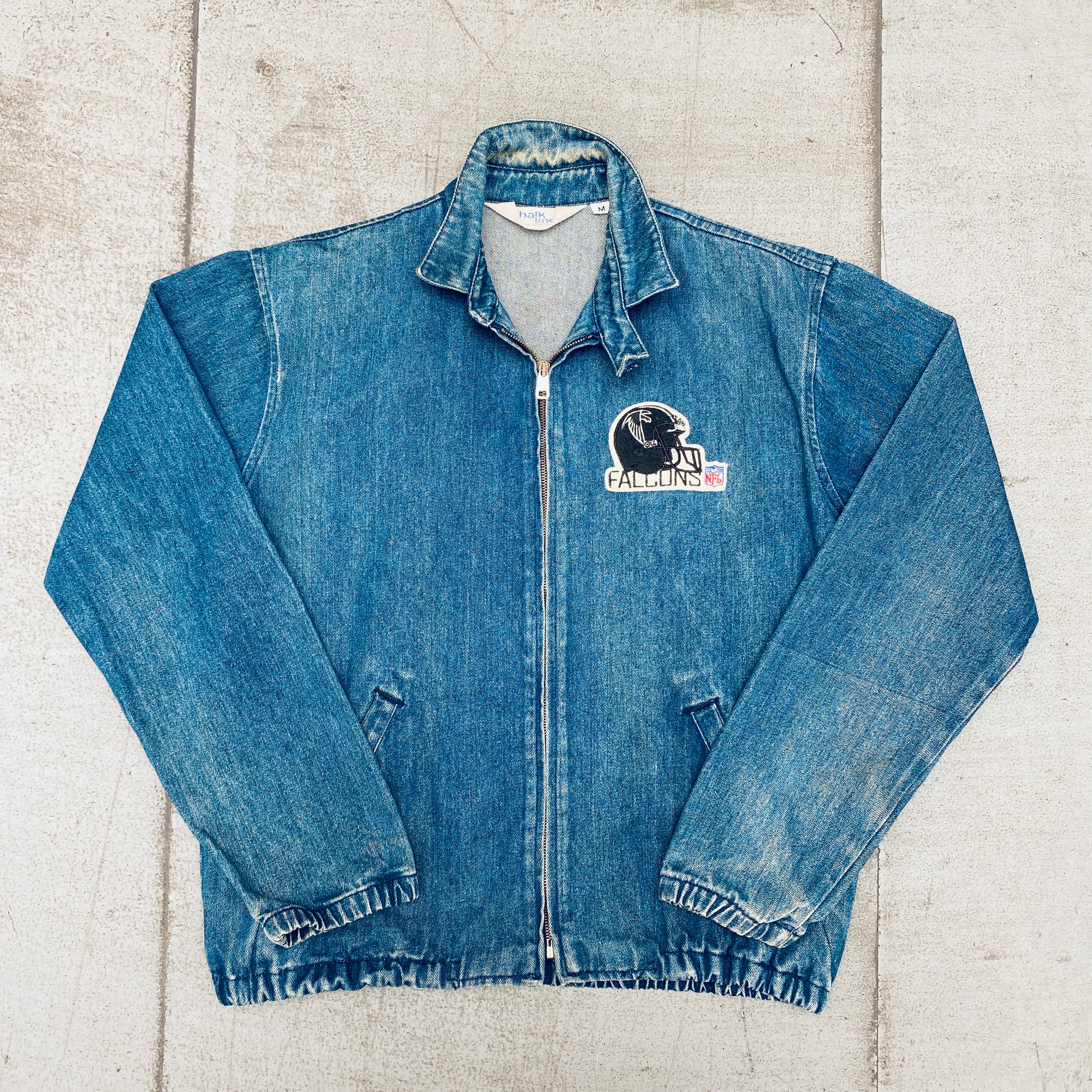 Vintage 1990s Atlanta Falcons Denim Jacket - Chalk Line Full Zip (Medium) | Perfect for Game Day, Tailgating & NFL Fan Fashion