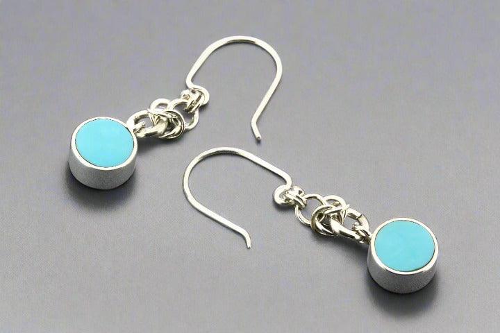 Turquoise and Silver Reef Knot Drop Earrings for Women - Boho Chic Jewelry for Beach, Party, and Everyday Wear