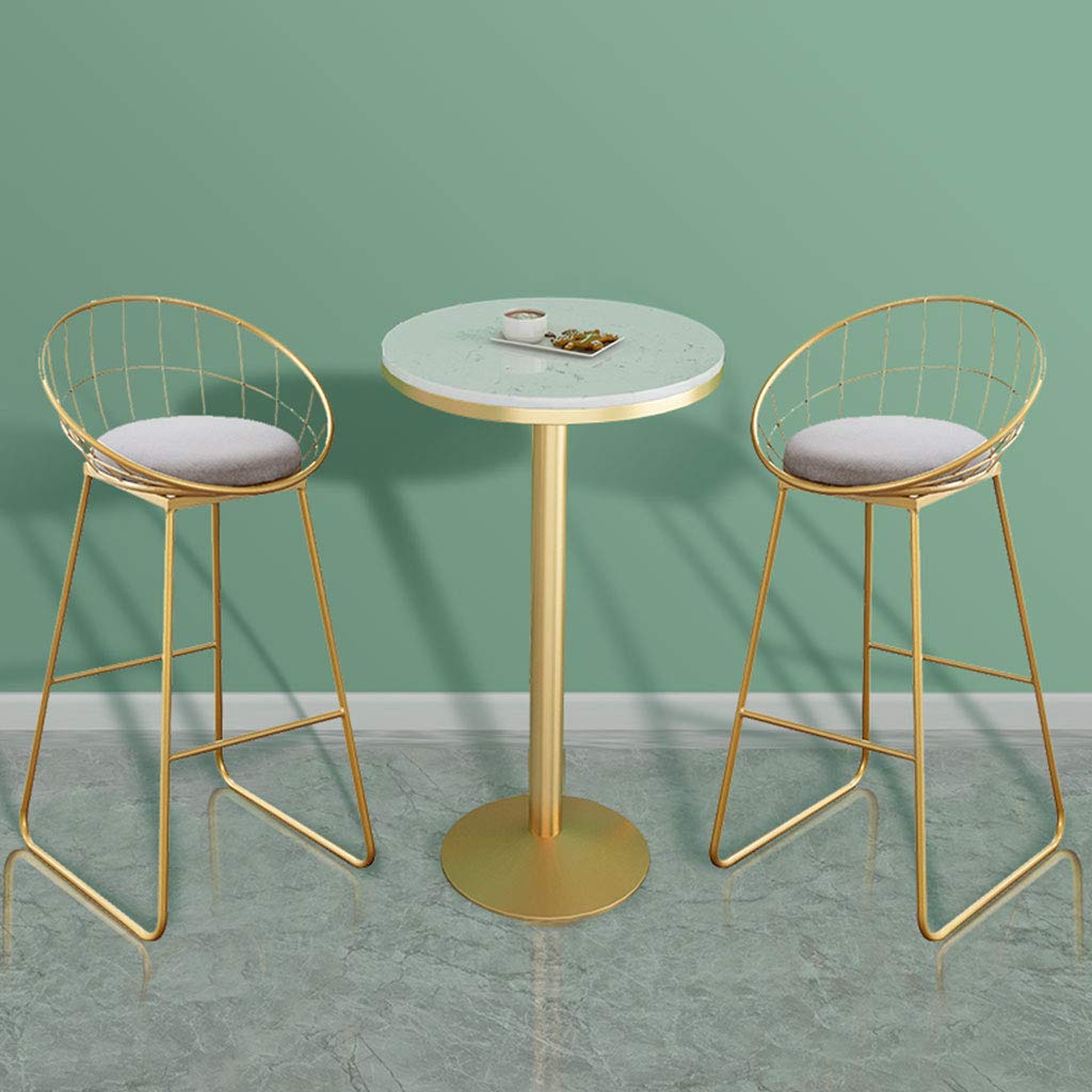 **Pub Bar Counter Bistro Table - Metal Frame & Marble Top for Easy Cleaning - Round Base Design - Perfect for Kitchen, Coffee Shop, Living Room & Home Bar - Durable & Stylish Dining & Entertaining Solution**