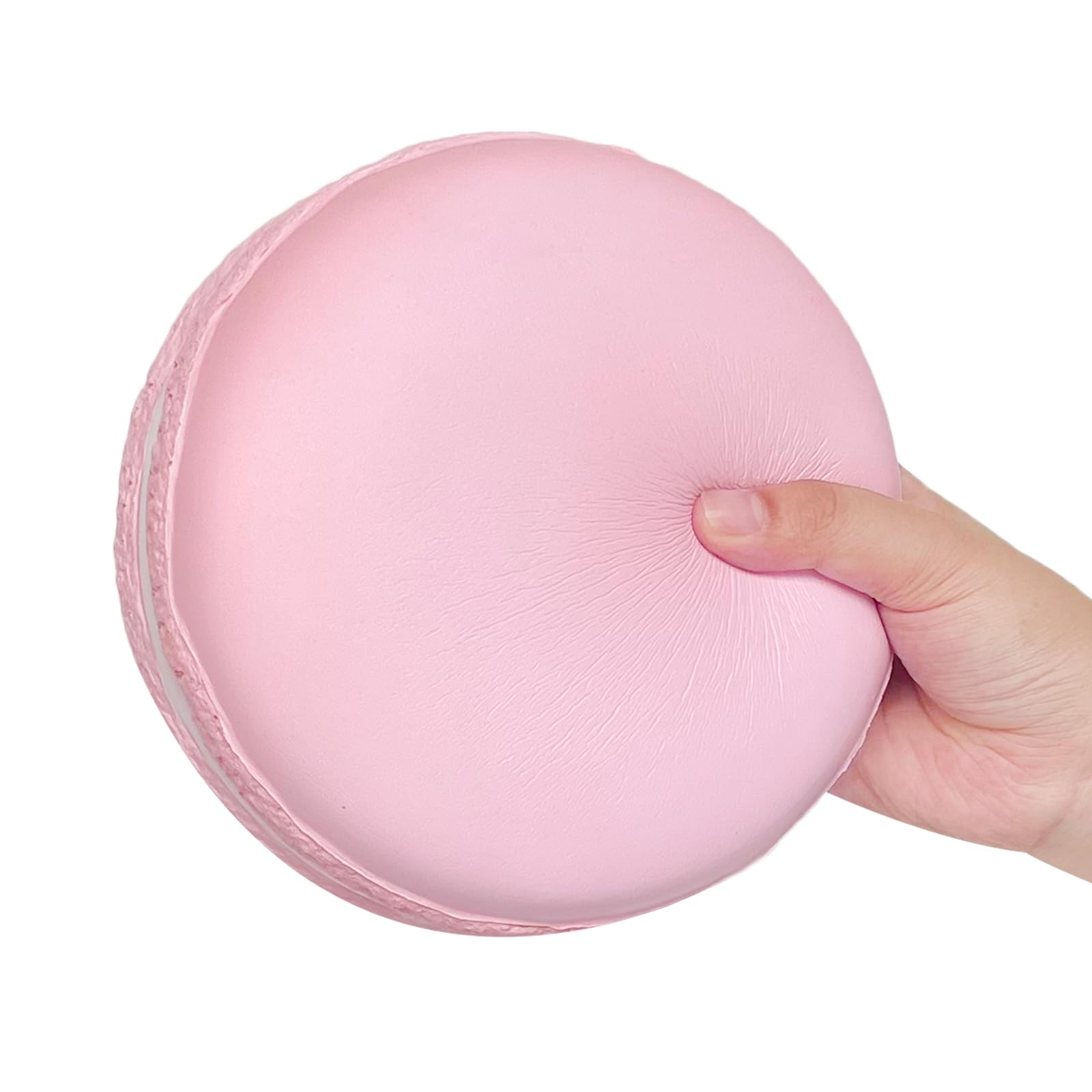 Giant Macaron Slow Rising Squishy Toy - Jumbo Kawaii Stress Relief Squishies for Kids, Birthday Gift for Girls & Boys (Pink) - Perfect for Party Favors, Classroom Rewards & Sensory Play