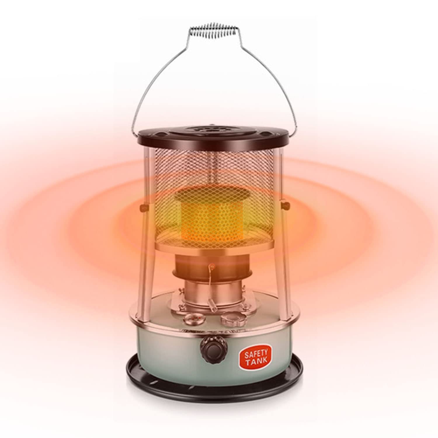 Portable Kerosene Camping Stove Heater - 6 Wick Outdoor Cooking & Emergency Heating for Ice Fishing, Backpacking, Hiking, Hunting (Light Green, Size B) - Perfect for Cold Weather Adventures & Power Outages