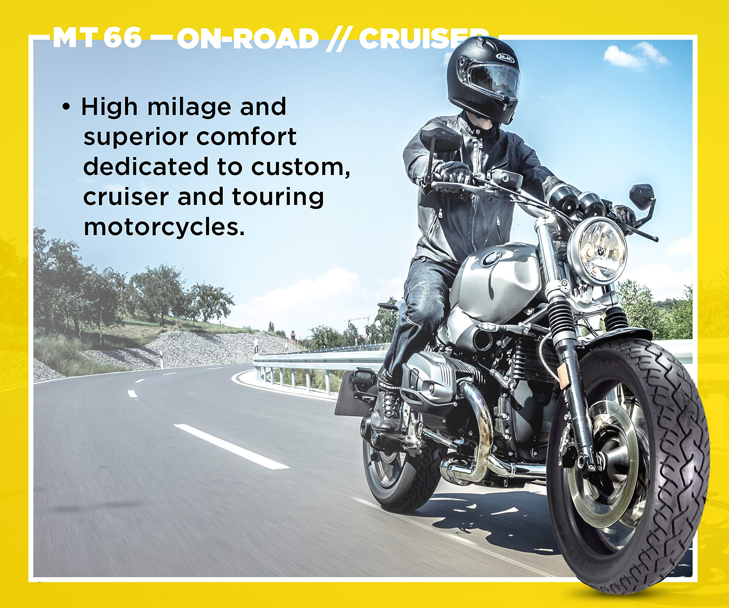 Pirelli MT 66 Route Motorcycle Cruiser Tire 80/90-21 F - High Performance Motorcycle Tires for Cruisers & Touring Bikes - Includes Free Neck Gaiter for Riding Comfort