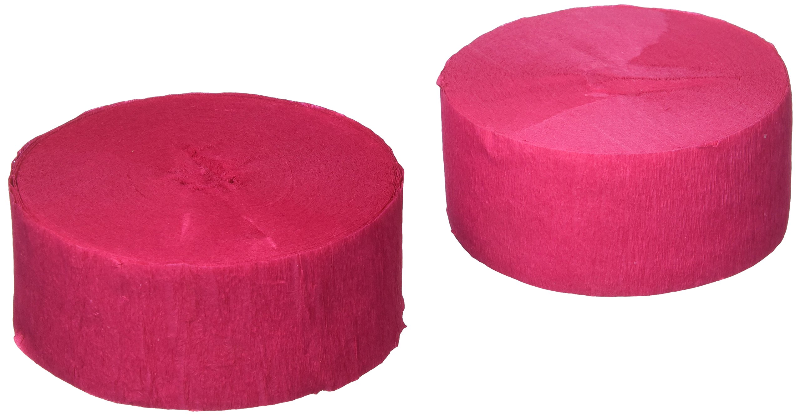 81 Feet Crepe Streamer Roll - 2 Pack Hot Pink for Party Decorations, Birthday Celebrations & Festive Events