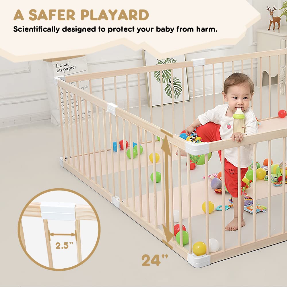 HARPPA Baby Safety Gate & Playpen - 71.5x79.5x24 Inches Adjustable Play Yard for Infants & Toddlers - Perfect for Living Room, Stairs, and Indoor Play Areas