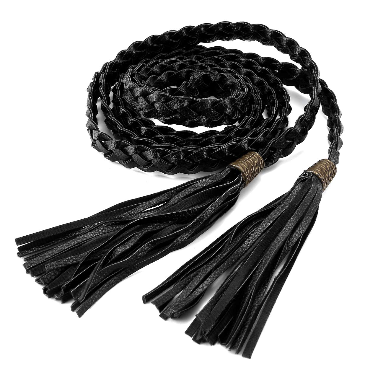 Ayliss Women's Tassel Braided Waist Belt - Skinny Woven Belt for Dresses & Skirts | Stylish Accessory for Casual Outfits, Office Wear & Special Occasions
