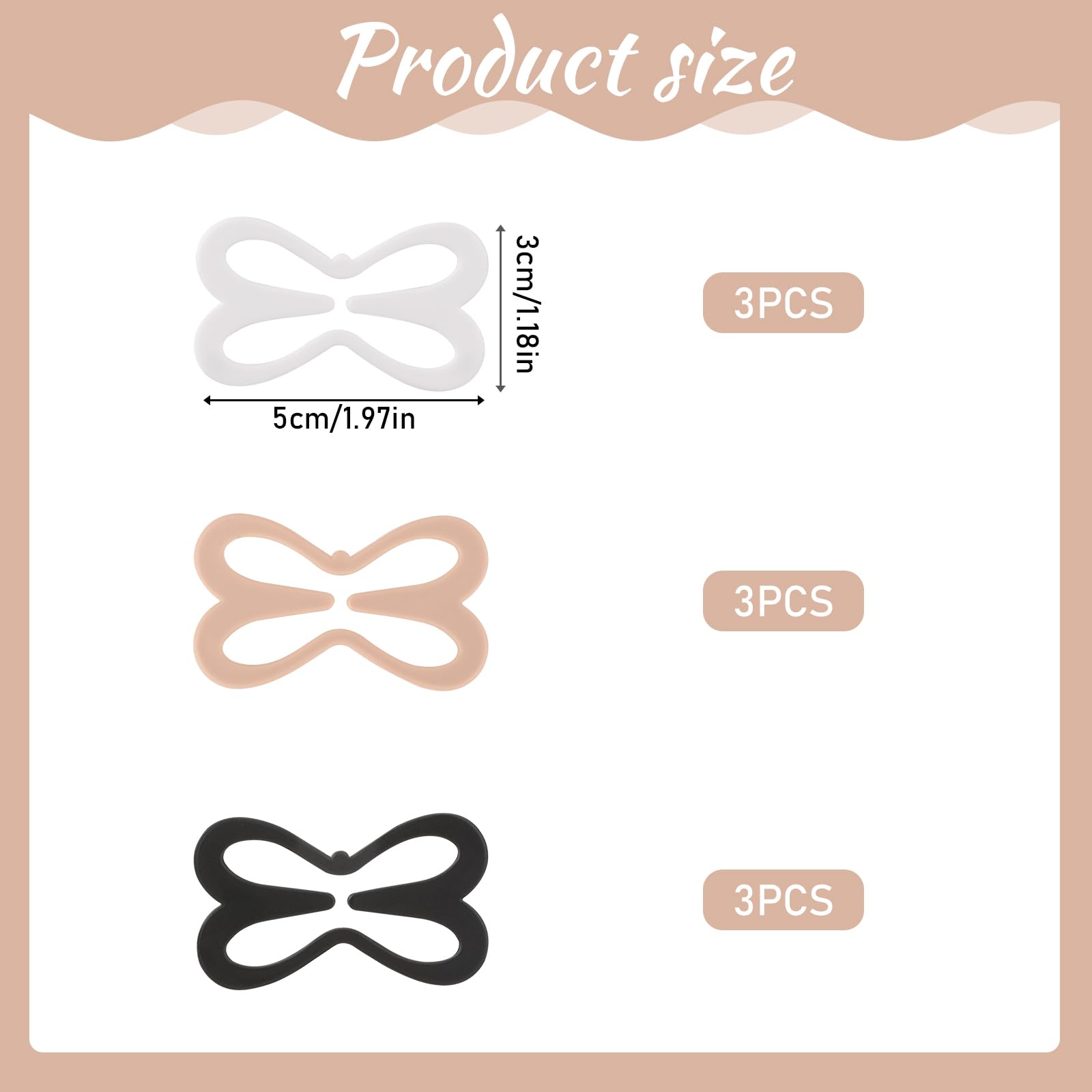 9-Piece Anti-Slip Bra Strap Holder Clips for Racerback & Cross Back - Invisible Straps & Cleavage Control - Perfect for Workouts, Dresses & Everyday Comfort