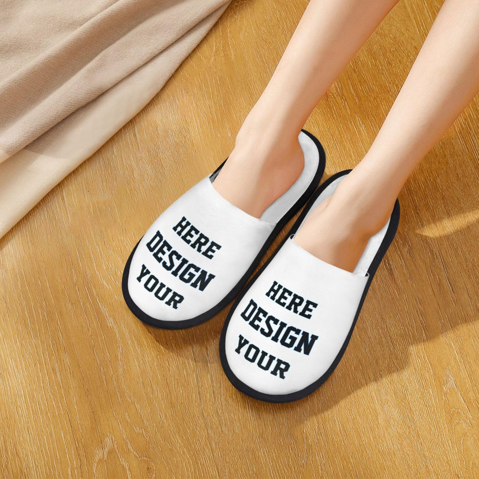 Custom Personalized Slippers for Women - Monogrammed Name & Photo House Shoes - Cozy Gift for Mom, Wife, Daughter - Perfect for Christmas, Birthday, Home Relaxation