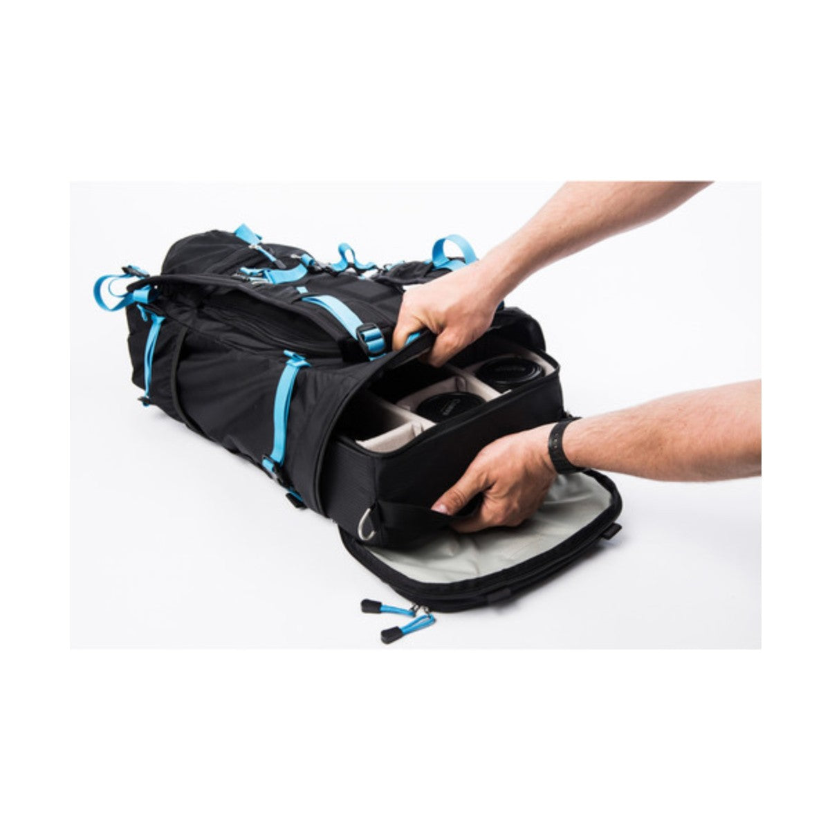F Stop Loka UL 37L Backpack - Lightweight Hiking & Travel Backpack for Outdoor Adventures (Black/Blue) - Perfect for Camping, Trekking & Air Travel
