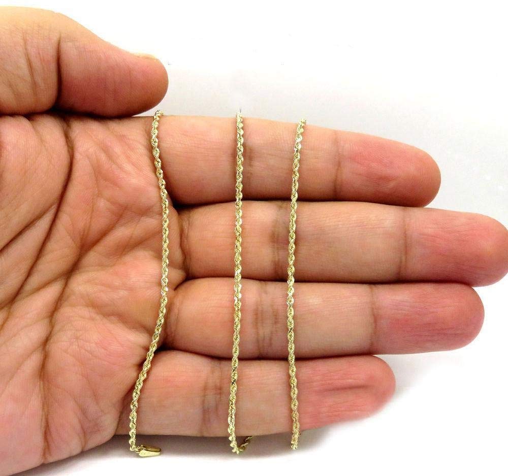 18K Gold 1.5MM Diamond Cut Rope Chain Necklace for Women - Real 18K Solid Gold Dainty Necklace, 16-30 Inch Adjustable Length - Perfect for Layering, Gift Giving & Everyday Elegance