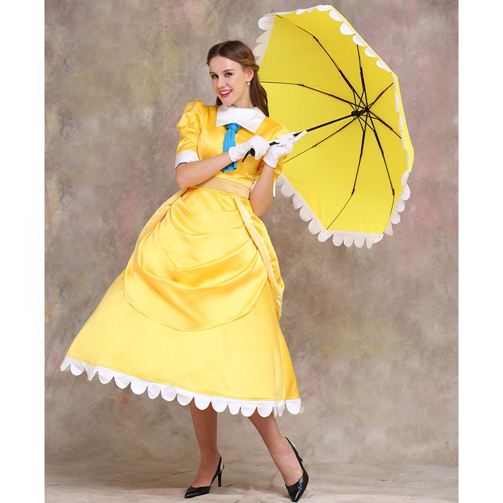 Fairy Tale Princess Costume Dress for Women - Yellow Cosplay DIY Outfit for Halloween, Parties & Themed Events