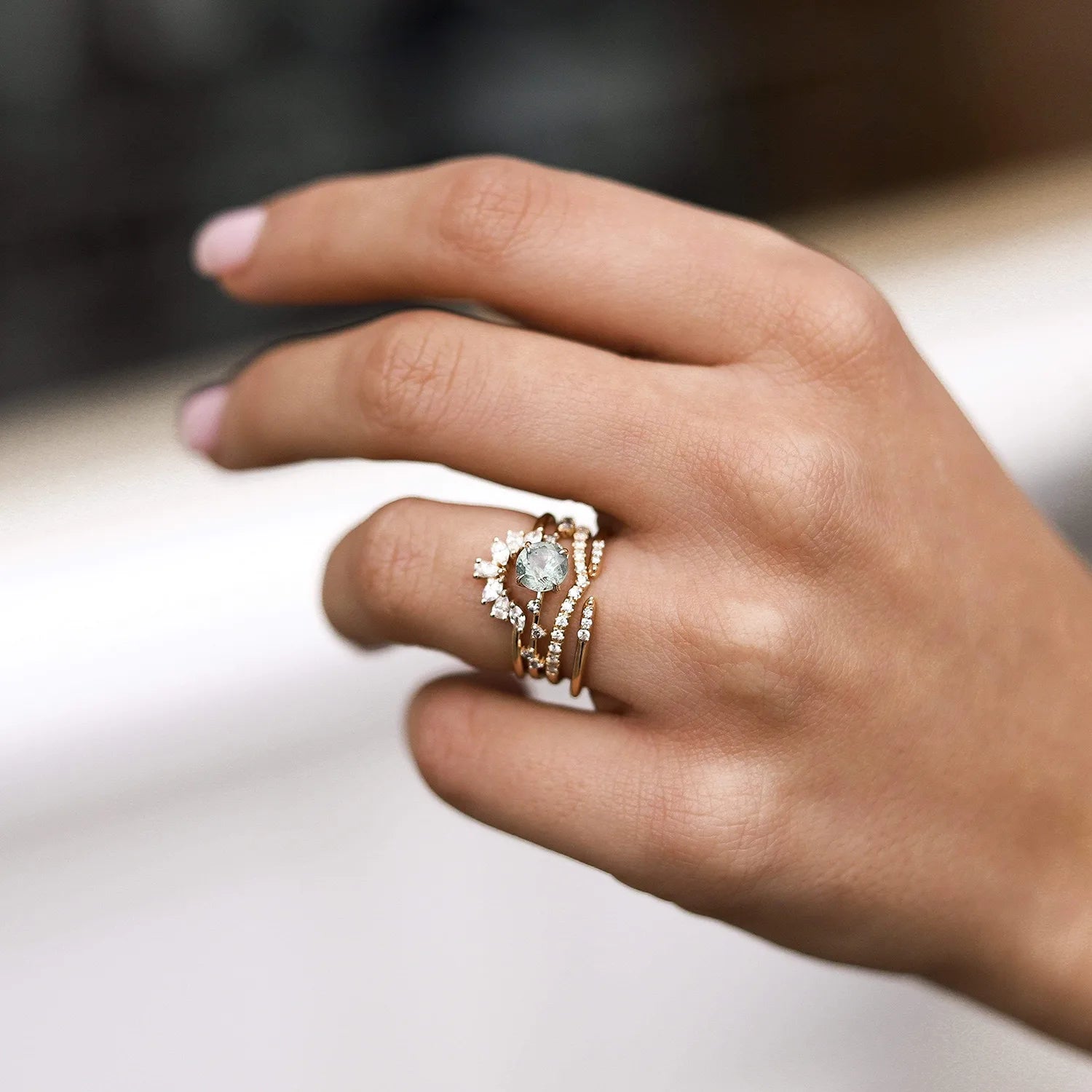 14K Yellow Gold & White Diamond Ablaze Band Ring - Elegant Wedding, Engagement, or Anniversary Jewelry for Women