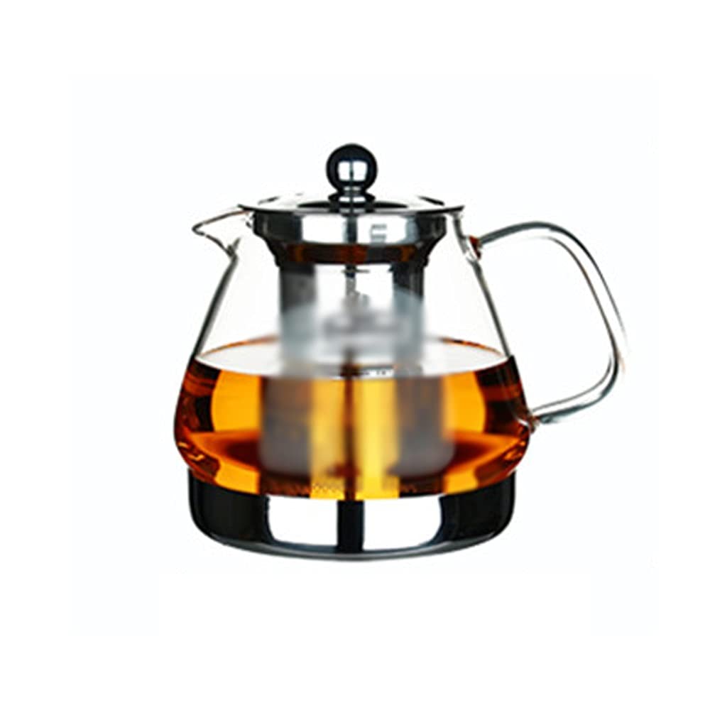 SCYMX Heat Resistant Clear Glass Teapot - 1.2L Large Capacity, Thickened Borosilicate Glass, Stovetop Safe for Induction/ Gas/Electric - Perfect for Loose Leaf Tea, Herbal Infusions & Home Brewing