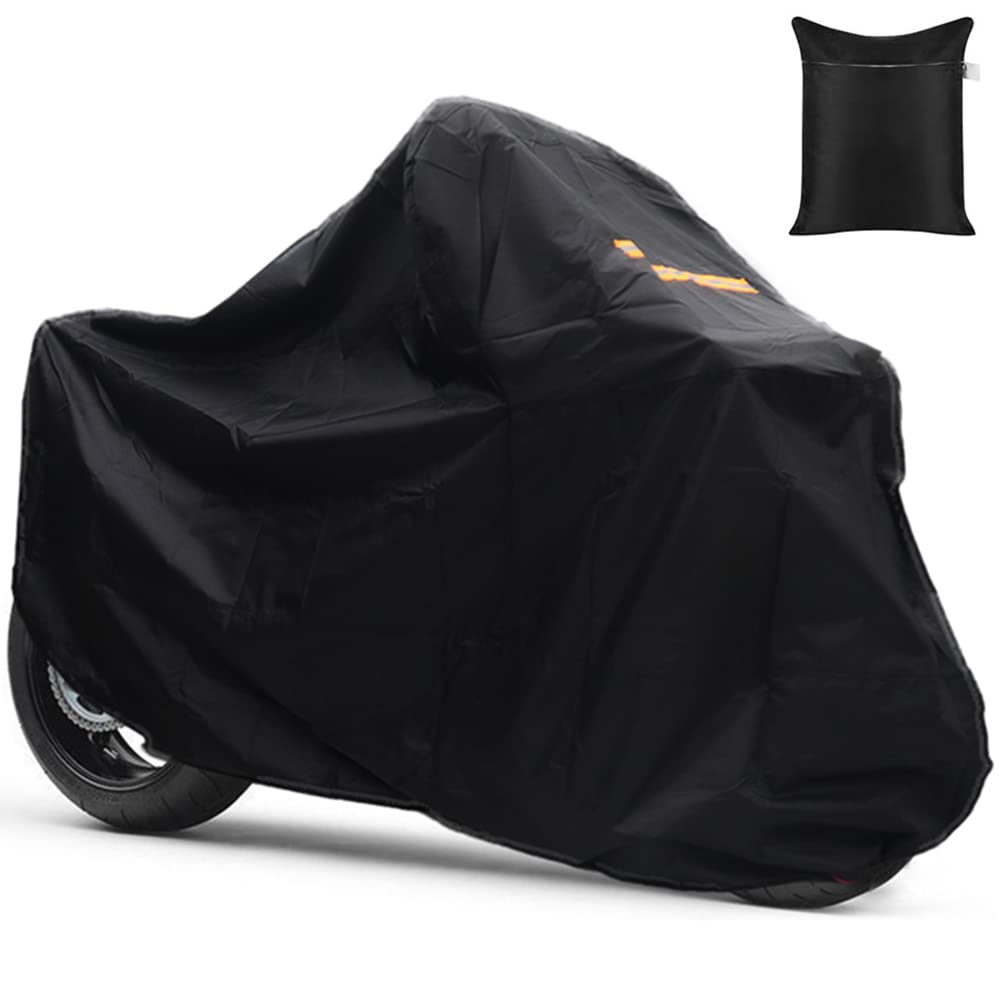 420D Oxford Waterproof Motorcycle Cover with Mini Lock & Storage Bag - Outdoor Protector for Bikes (86.61x37.4x43.31in) - Ideal for Garage, Travel & All-Weather Protection