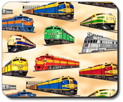 Diesel Train Art Plates Mouse Pad - Dan Morris Design for Office & Gaming Desks