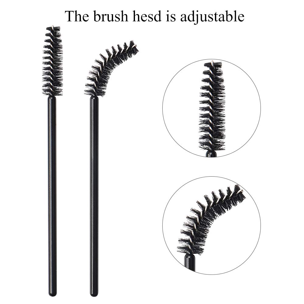 300 PCS Professional Eyelash Extension Kit - Disposable Lash Spoolies, Micro Swab Brushes, Mascara Wands & Lip Brushes for Eyelash Extensions, Tattoo & Makeup Application (Black) - Perfect for Salon Professionals & DIY Beauty Enthusiasts