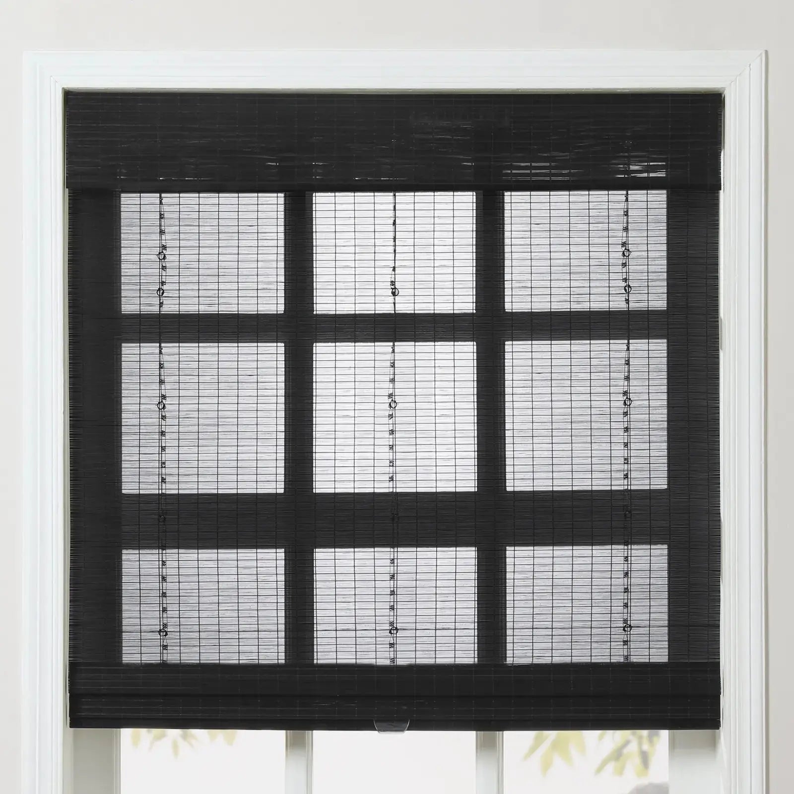 Sybil Bamboo Roman Shade Cord Lift - Natural Wood Window Blinds for Home & Office - Perfect for Living Room, Bedroom, and Kitchen Privacy