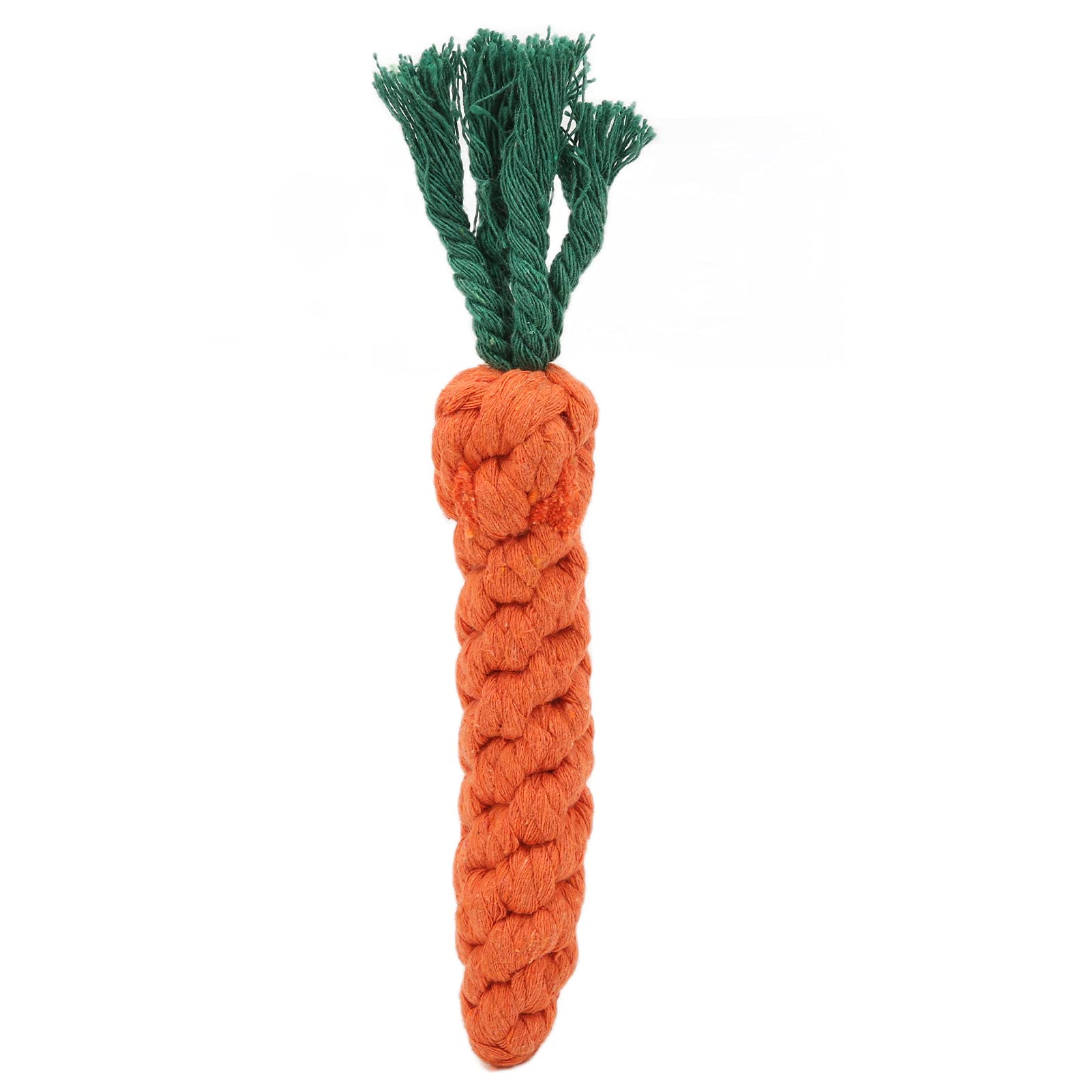 Pssopp Dog Cotton Knot Toy - Carrot-Shaped Puppy Woven Rope Chew Toy for Teething Puppies & Kittens | Durable Pet Chew Stick for Small Dogs & Cats | Perfect for Playtime, Training & Dental Health