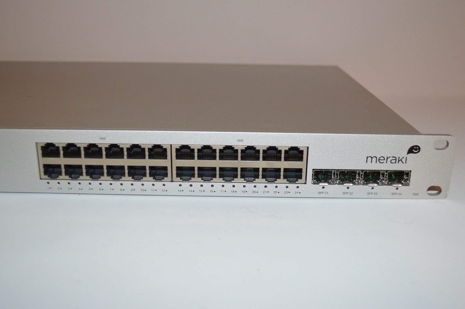 Cisco Meraki MS22P-HW 24-Port Gigabit PoE+ Cloud Managed Switch - 24x 1GbE Ports, 4x 1G SFP Uplinks, 370W Power Budget (Renewed) - Ideal for Business Networks, Office WiFi Deployment & IP Camera Systems
