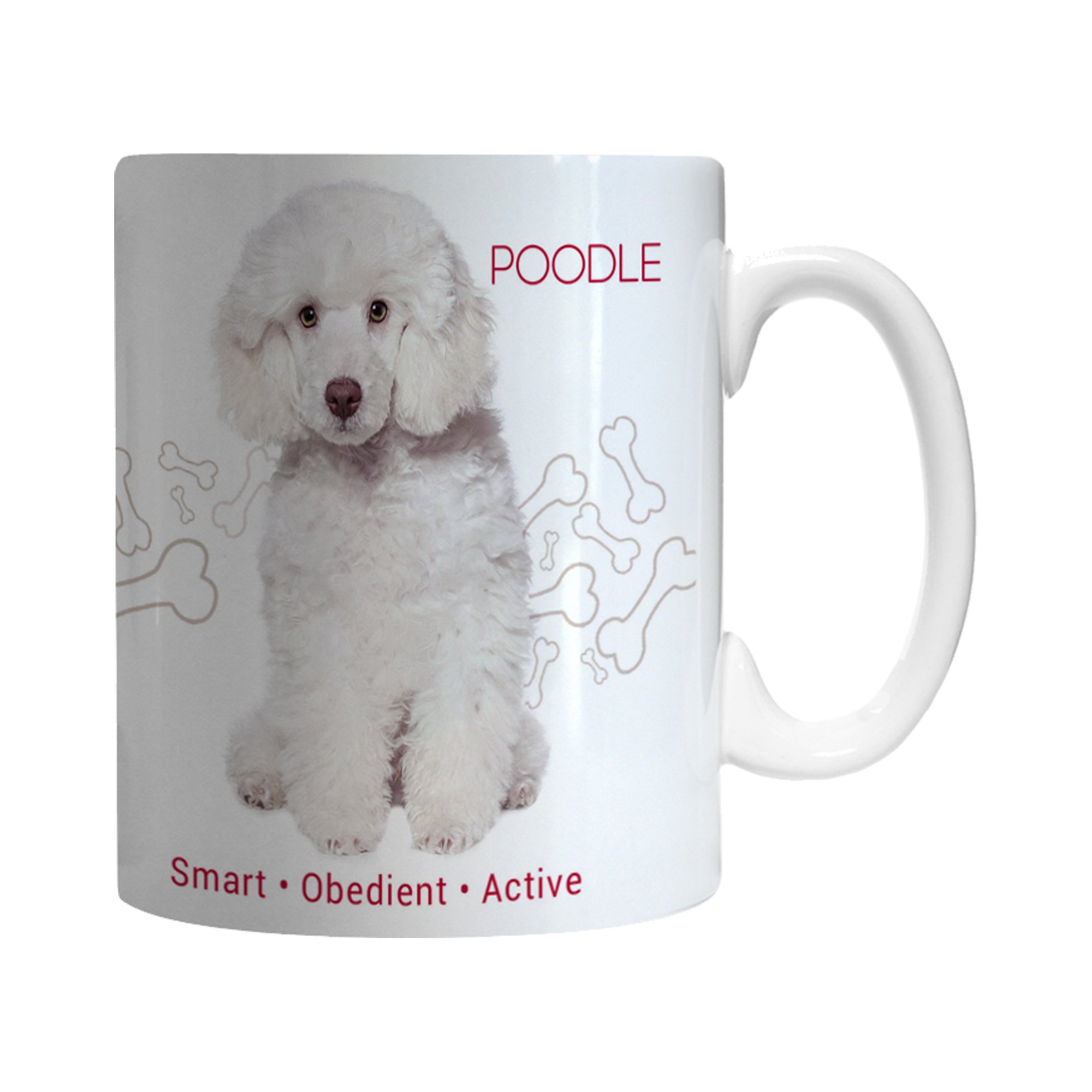 Boelter Brands 11oz White Poodle Ceramic Coffee Mug - Cute Dog-Themed Tea Cup for Home, Office & Gifts - Perfect for Coffee, Tea & Hot Chocolate Lovers