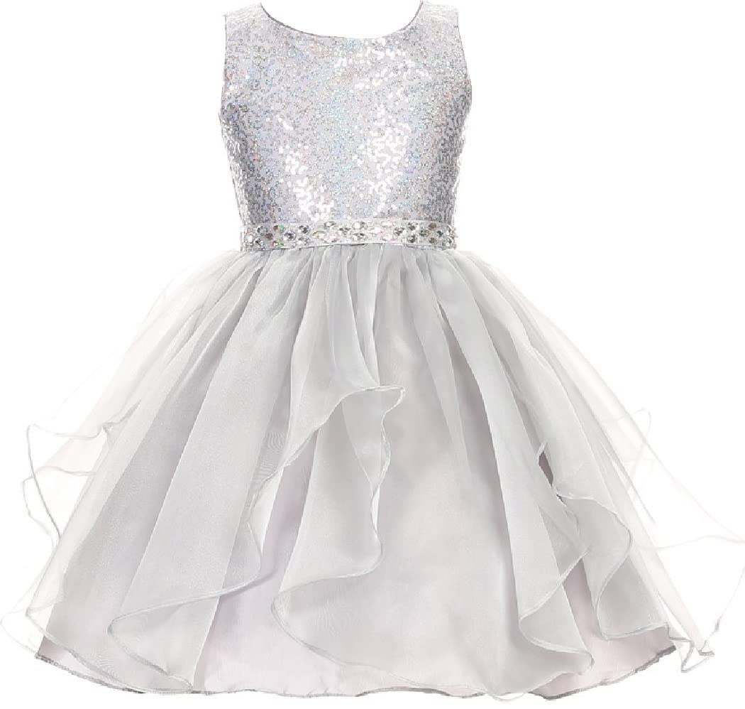 Sparkling Sequin Organza Flower Girl Dresses for Little Girls - BluNight Collection | Perfect for Weddings, Birthday Parties & Special Occasions