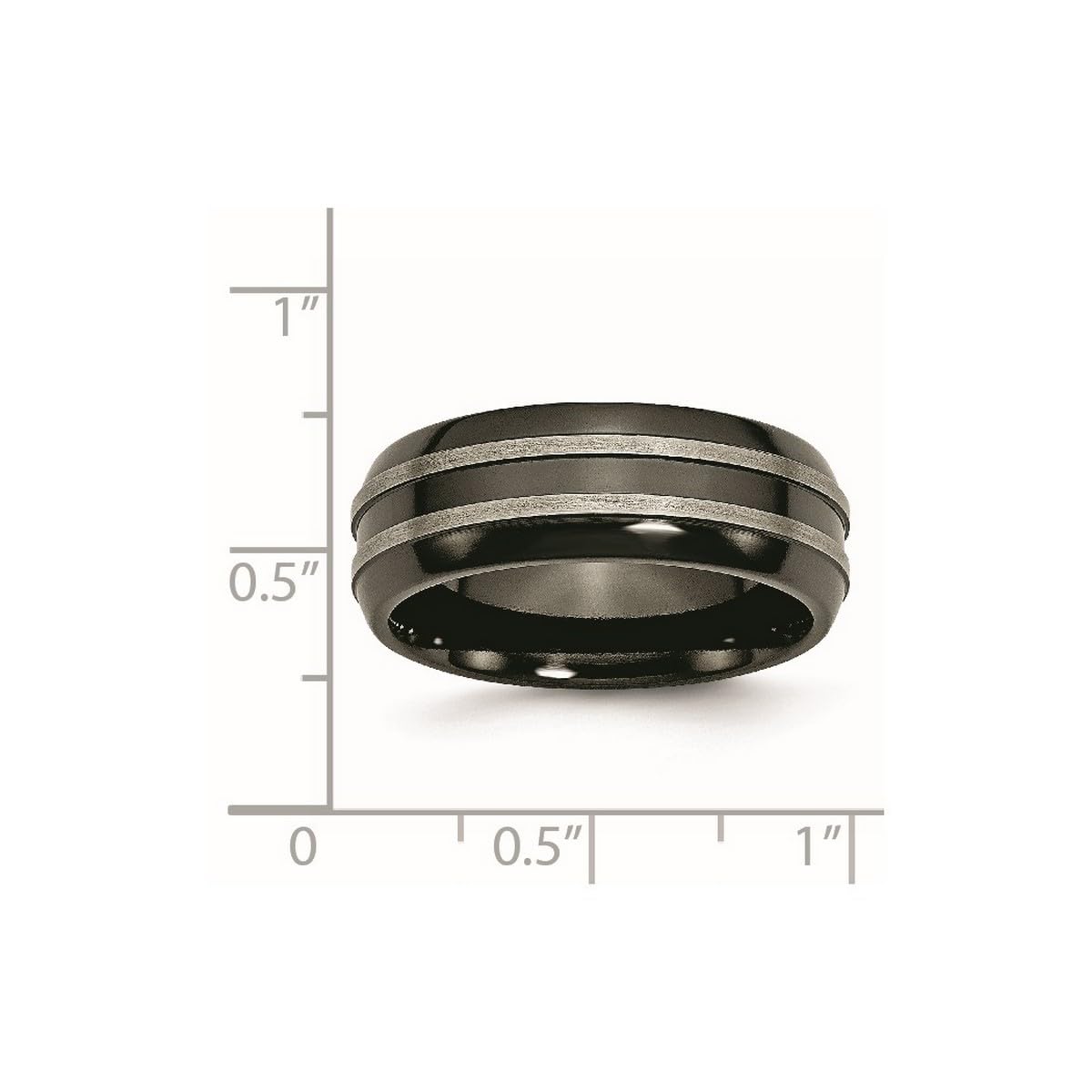 Premium 8mm Titanium Band Ring - Brushed & Polished Black Finish - Unisex Wedding, Engagement, or Fashion Ring for Men & Women - Perfect for Daily Wear, Gifts & Special Occasions