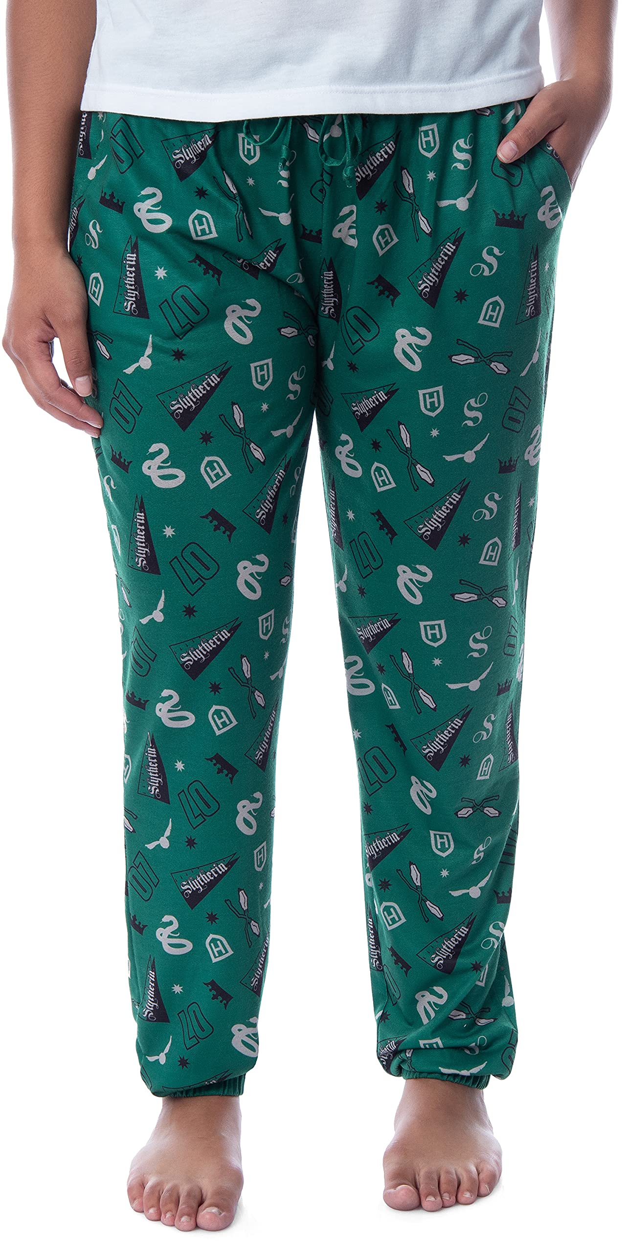 Harry Potter Hogwarts House Women's Sleep Jogger Pajama Pants - Gryffindor, Slytherin, Hufflepuff, Ravenclaw - Cozy Lounge Pants for Potter Fans & Movie Nights