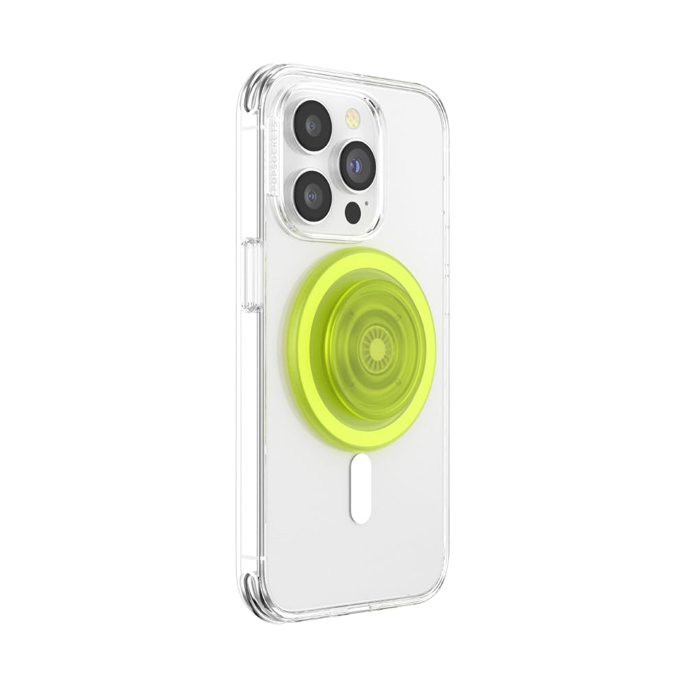 MagSafe-Compatible PopSockets Phone Grip & Holder | Wireless Charging Support | Glow-in-the-Dark Chartreuse Design | Perfect for iPhone 13/14/15, Galaxy S23 & More | Ideal for Gym, Travel & Daily Use