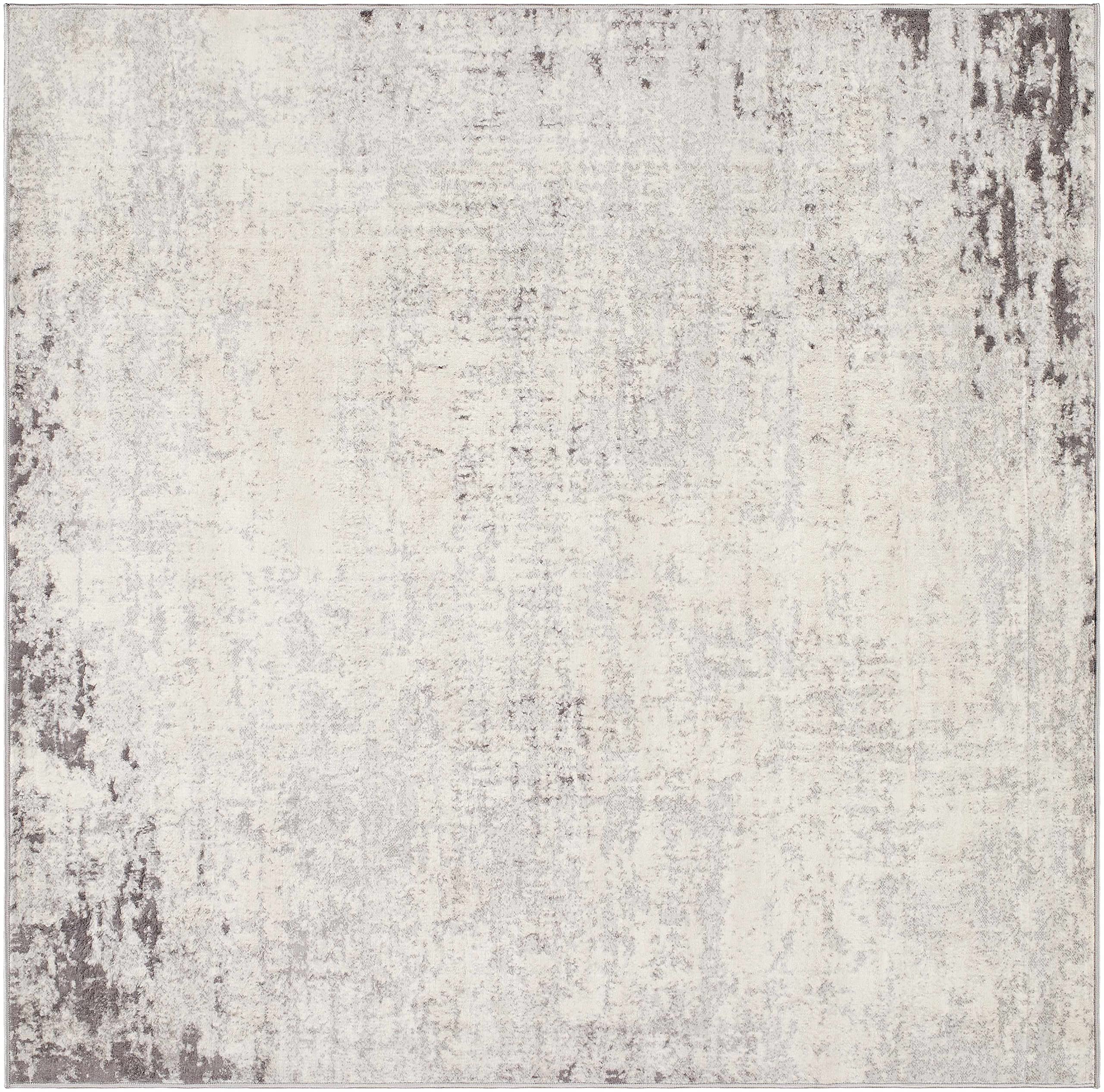 Modern Bohemian Abstract Area Rug - Neutral Beige Cream Brown Gray Distressed Carpet for Living Room Bedroom Dining Room - 7'10