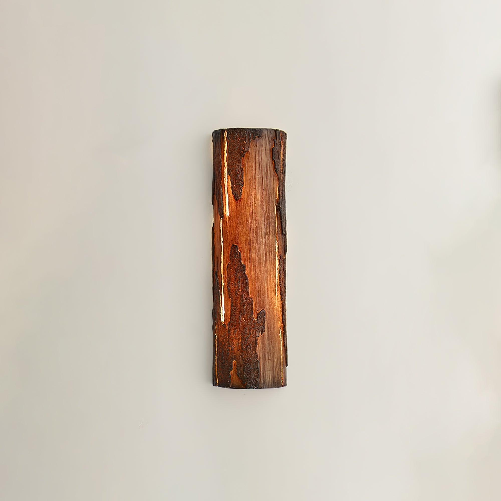 Broken Bark Wall Light - Rustic Wooden Sconce for Bedroom, Living Room & Outdoor Decor - Warm Ambient Lighting for Cozy Home Atmosphere