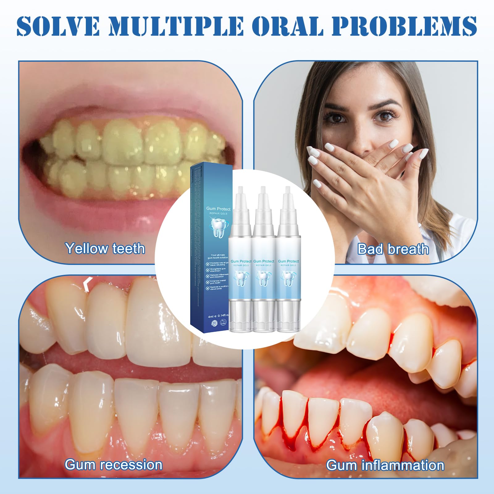 Neslemy™ Gum Shield Therapy Gel for Teeth Whitening & Gum Care - Pack of 3 | Instant Relief for Sensitive Gums, Oral Health Treatment | Perfect for Daily Dental Care & Teeth Whitening Routine