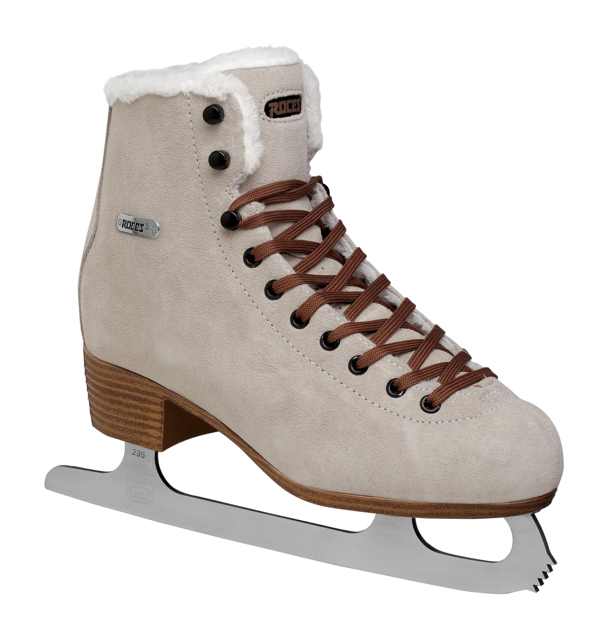Roces Women's Suede Eco-Fur Ice Skates - Comfortable & Stylish Figure Skates for Beginners & Professionals - Perfect for Indoor & Outdoor Ice Rinks, Leisure Skating & Winter Sports