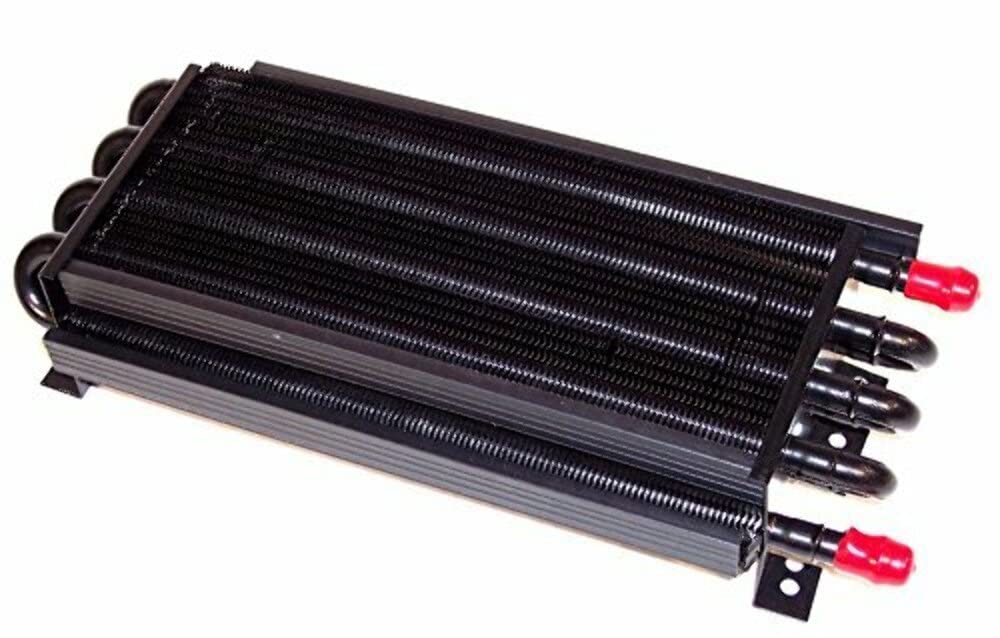 High-Performance 8 Pass Oil Cooler with Barbed Fittings - Universal Fit for Dune Buggies, ATVs & Off-Road Vehicles - Improves Engine Cooling & Performance