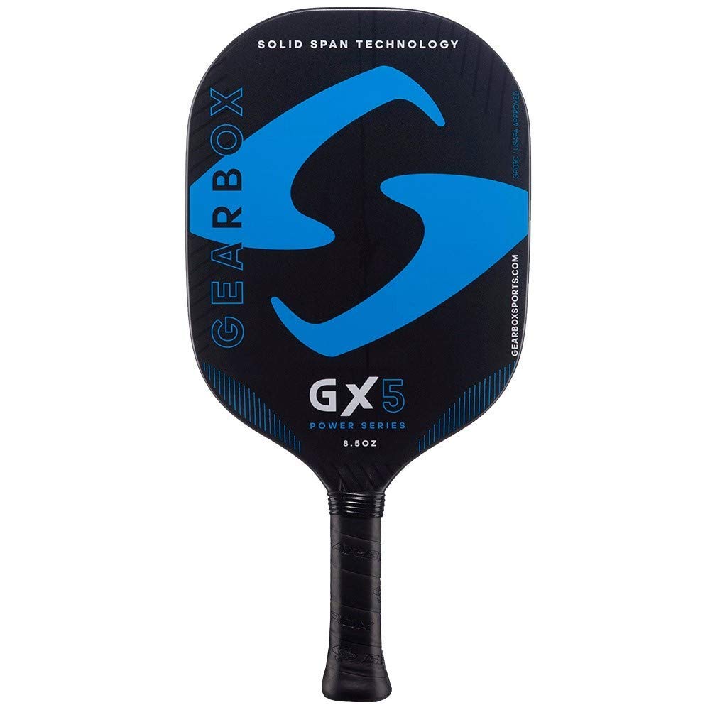 Premium Carbon Fiber Pickleball Paddle - Gearbox GX5 Power 8.5oz 3-15/16in Blue | Lightweight & Durable for Competitive Play, Outdoor & Indoor Court Games, Perfect for Beginners & Advanced Players