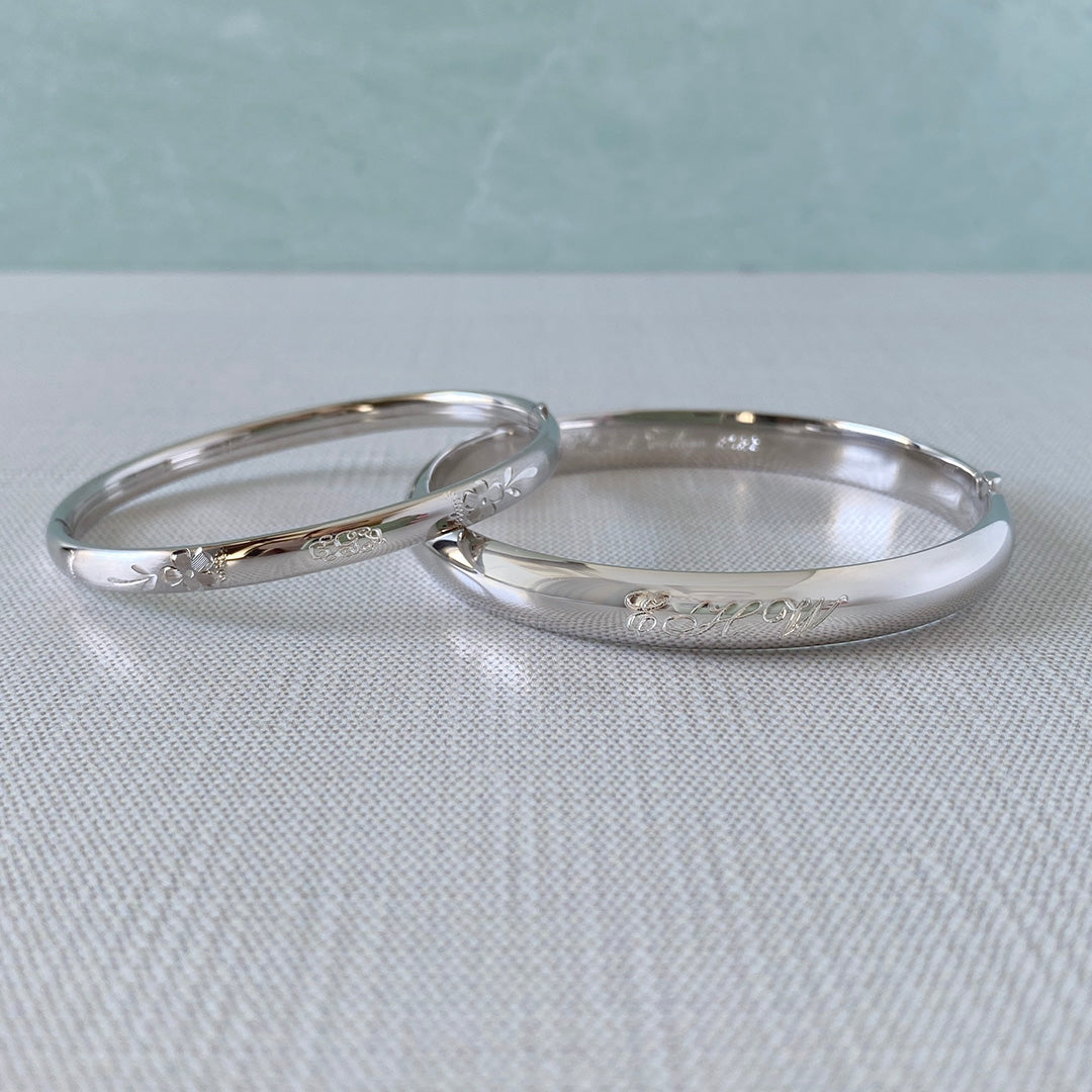 Sterling Silver 8mm Plain Bangle Bracelet for Women - Elegant Minimalist Jewelry for Everyday Wear & Special Occasions