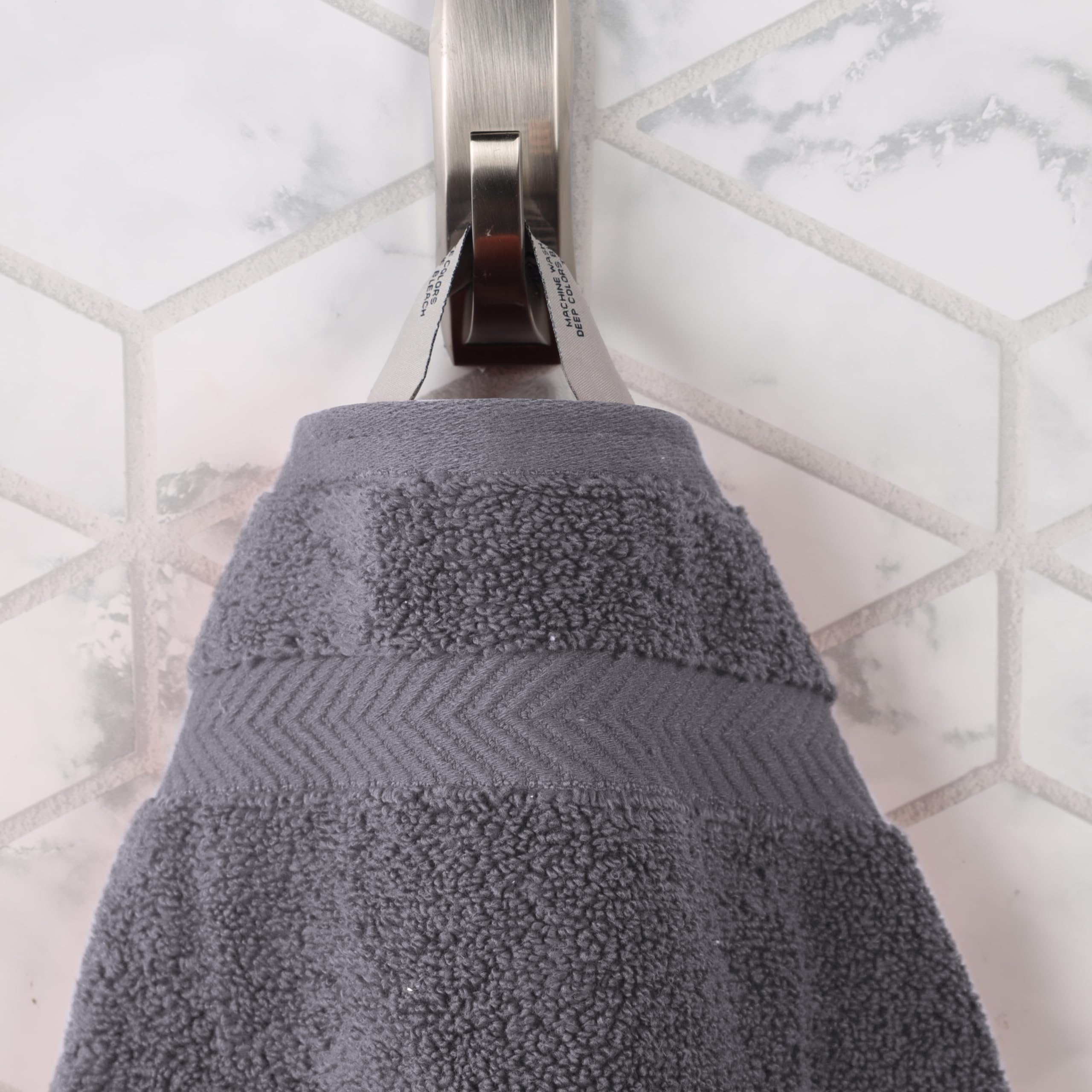 Premium 100% Cotton Bath Towel Set - 6 Piece Ultra Soft & Absorbent Luxury Towels (2 Washcloths, 2 Hand Towels, 2 Bath Towels) - Grey - Perfect for Spa, Bathroom & Hotel Use