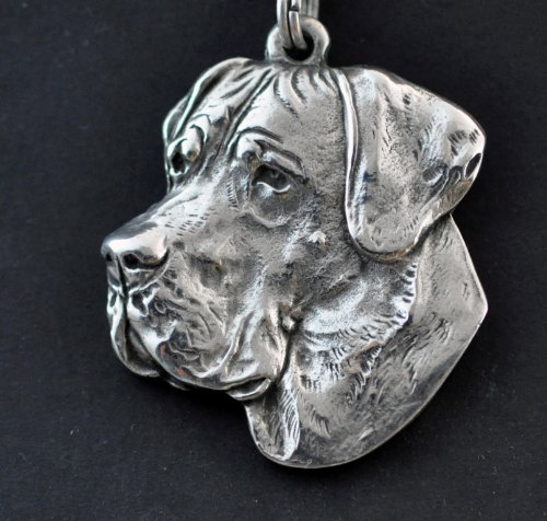 Silver-Plated Dog Pendant Necklace with Leather Strap - Elegant Gift Box Included - Unisex Dog Breed Jewelry (Great Dane Design) - Perfect for Pet Lovers, Birthday Gifts & Special Occasions