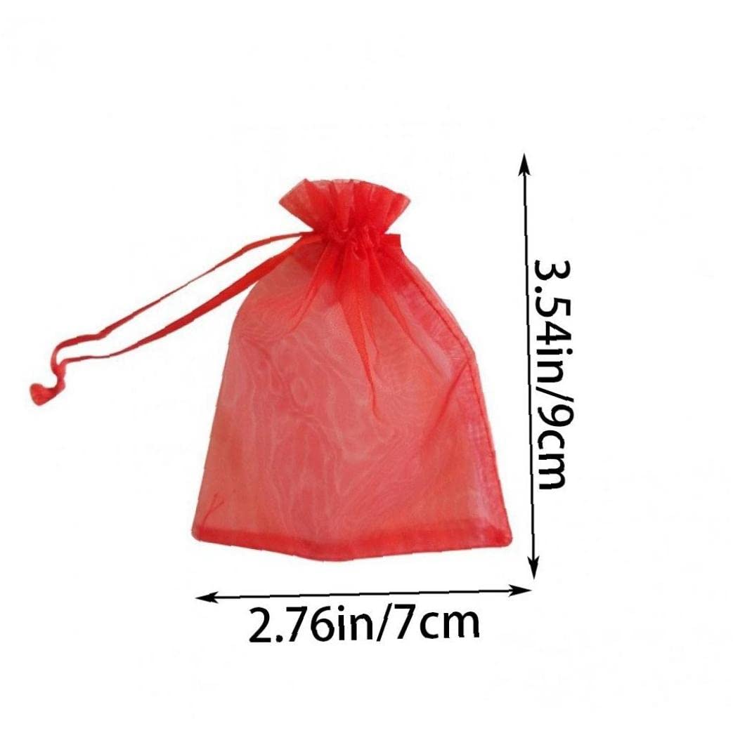 50pcs Small Organza Drawstring Bags - Jewelry Pouches & Gift Bags for Wedding Favors, Party Gifts, Candy Packaging - Mesh Sachet Bags for Jewelry Storage & Event Decorations