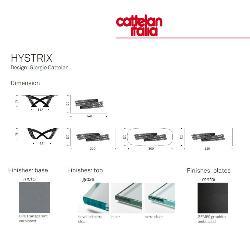 Cattelan Italia Hystrix Modern Glass Coffee Table - Stylish Living Room Centerpiece for Home & Office Decor