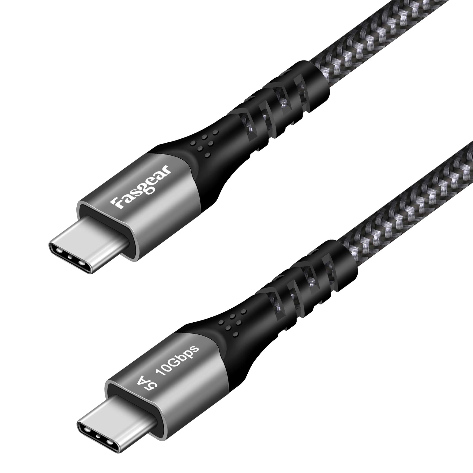 Fasgear USB C to USB C Cable 6ft - 100W Fast Charging, 10Gbps Data Transfer, 4K@60Hz Video - USB 3.1 Gen 2 Type C Charger Cord for MacBook Pro, iPad Pro, Galaxy S23, iPhone 15 - Perfect for Home, Office & Travel Charging Needs