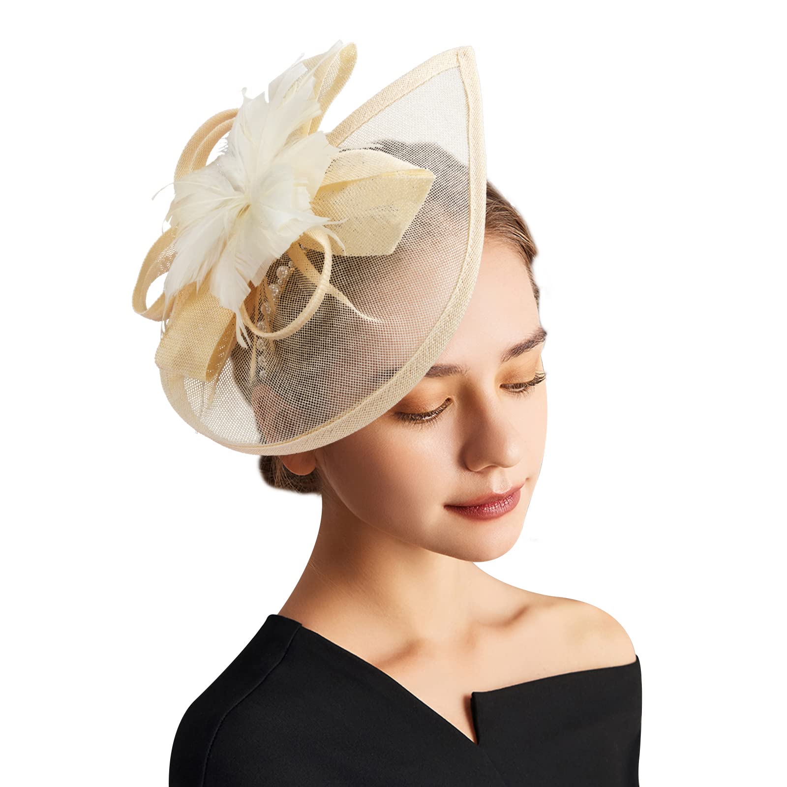 DRESHOW Women's Vintage Tea Party Hat - Elegant Pillbox Fascinator Headband for Cocktails, Weddings & Special Occasions | Perfect for Bridal Showers, Afternoon Tea & Formal Events