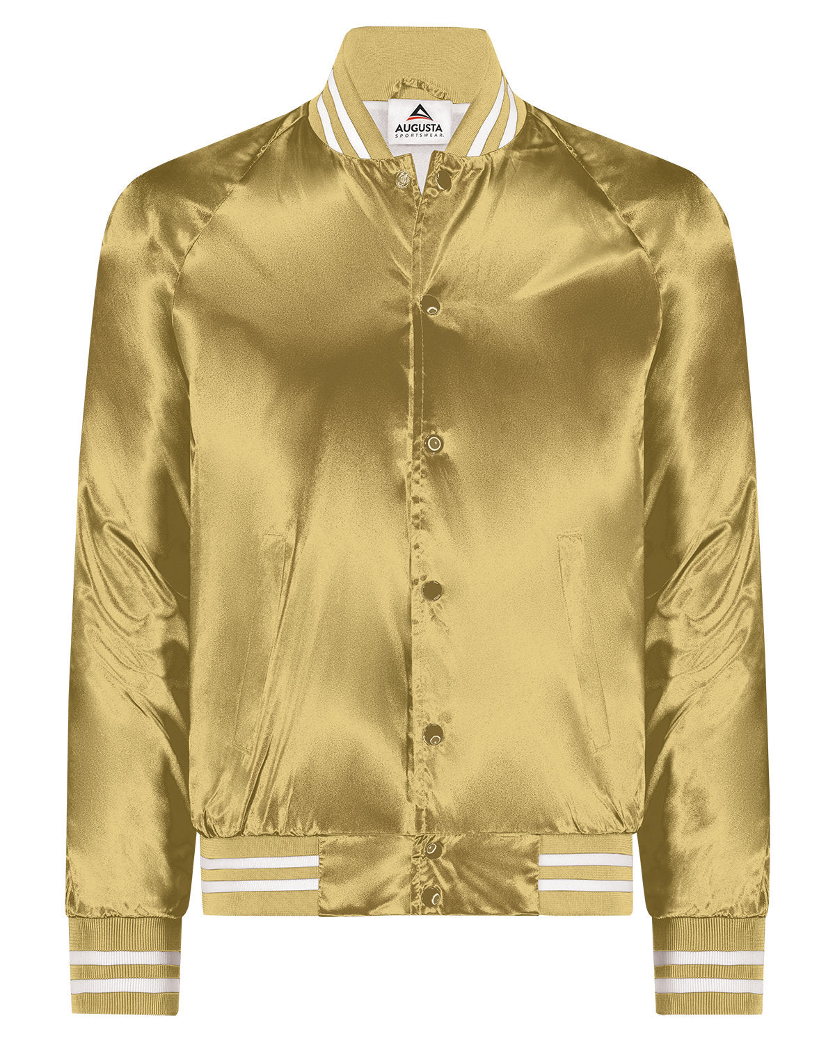 Augusta Sportswear 3610 Unisex Striped Trim Satin Baseball Jacket - Lightweight & Comfortable for Sports, Casual Wear & Team Uniforms