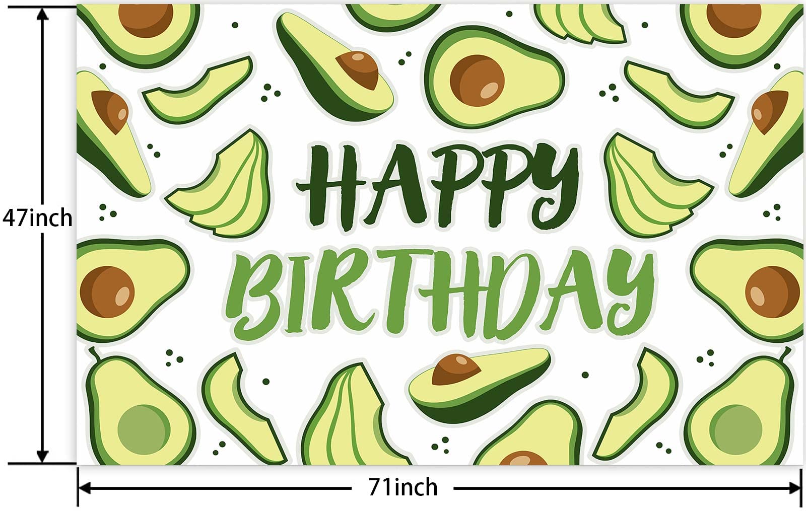 Hello Avocado Mexican Happy Birthday Banner - Holy Guacamole Theme Party Decor for 1st Birthday, Baby Shower & Mexican Fiesta - Photo Backdrop Supplies for Engagement, Bridal & Studio Props - Perfect for Themed Parties & Social Media Photos