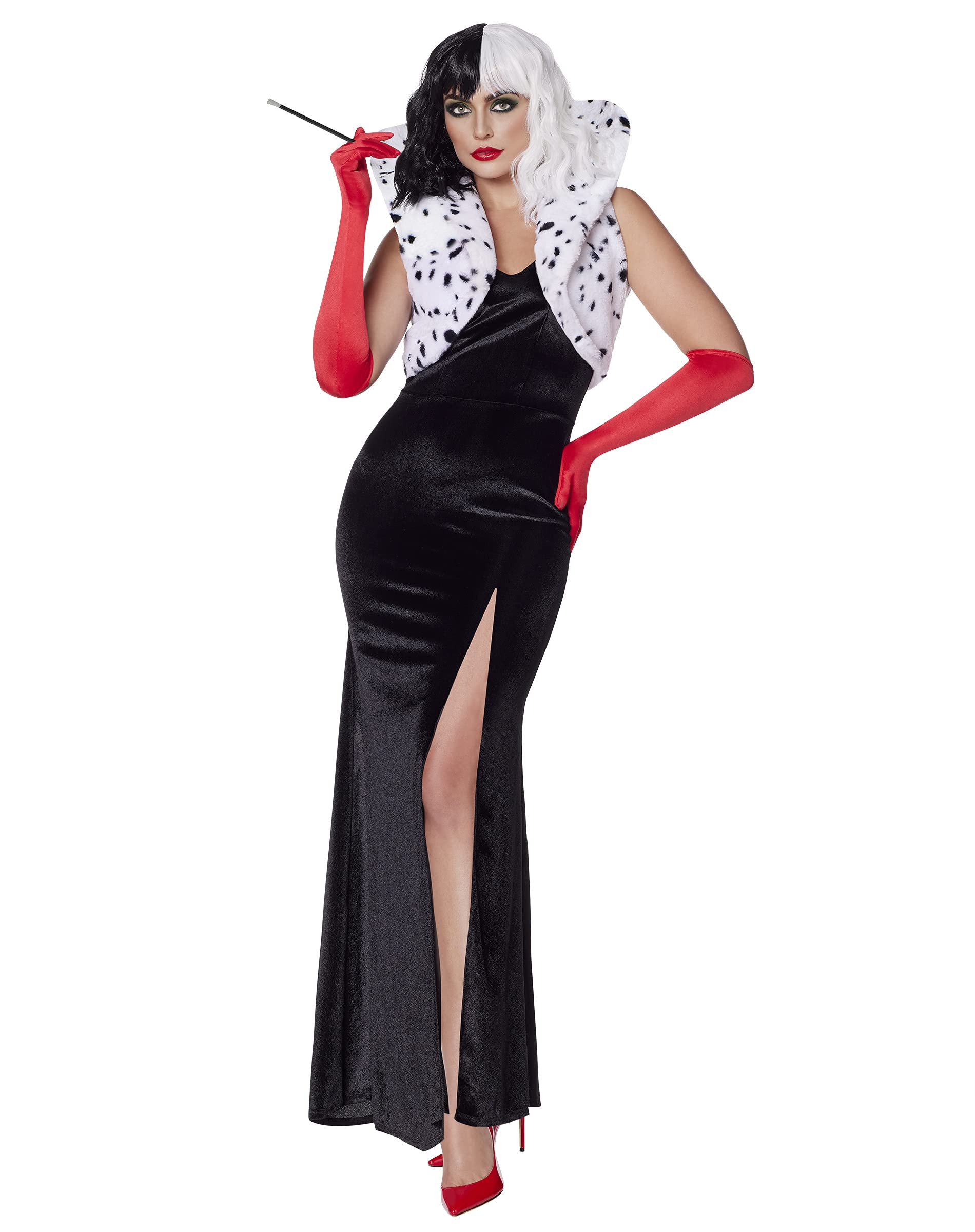 Spirit Halloween Adult Disney Villains Cruella De Vil Costume - Women's Deluxe 101 Dalmatians Movie Outfit for Halloween Parties & Cosplay Events