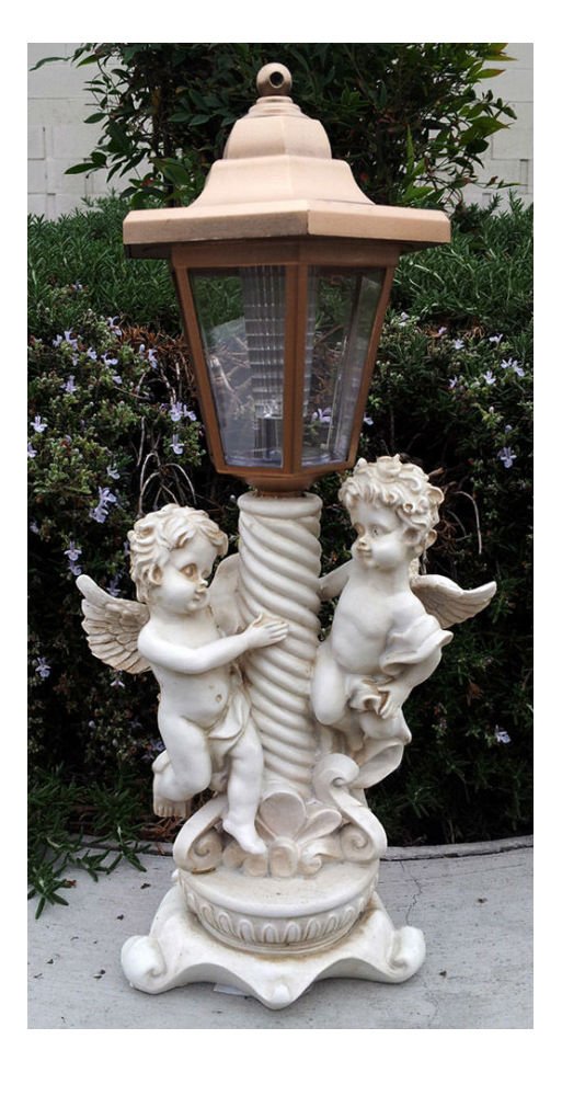 2 Pack Solar Powered Outdoor Garden Decor - LED Angel/Cherub Statues with Fairy Lights - Weatherproof Lawn Ornaments for Yard, Patio, Pathway (Twin Boy Angels Design) - Perfect for Garden Decorations, Wedding Centerpieces & Holiday Displays