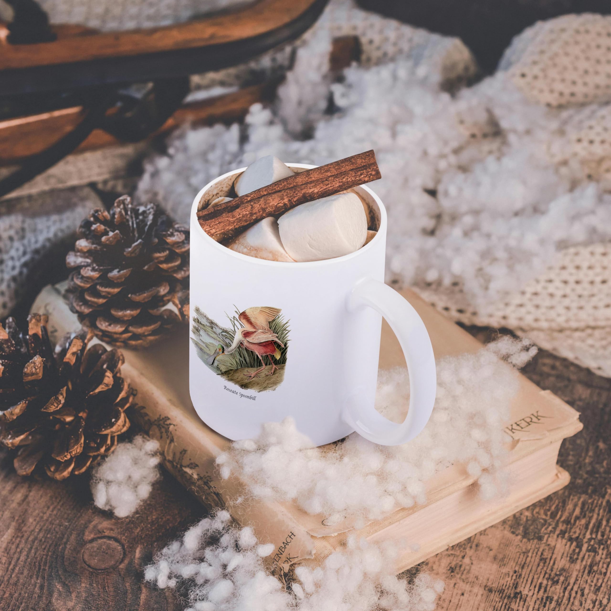 3D Rose 15oz Coffee Mug - Roseate Spoonbird by John James Audubon | Funny Gift for Coffee Lovers | Perfect for Home, Office & Gifts